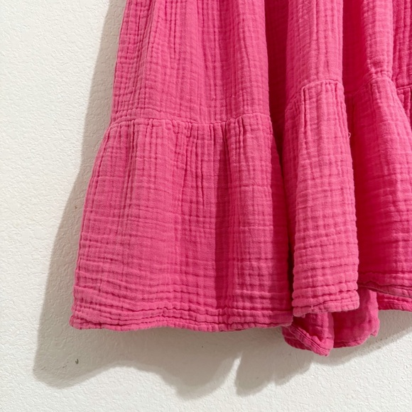 Xirena Nissa Open Back Cotton Gauze Mini Dress in Hot Pink - Picture 7 of 10